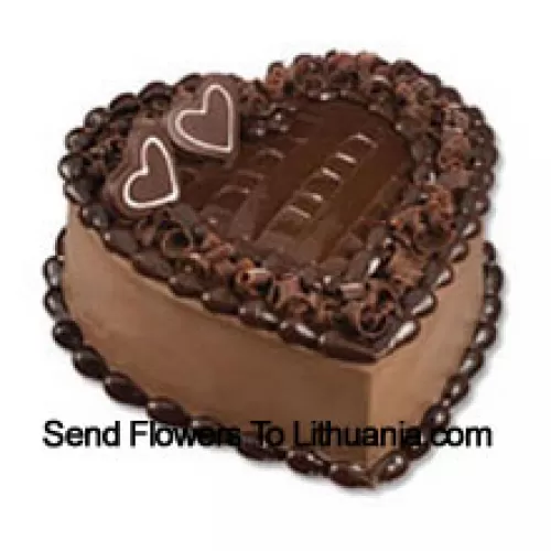 1 Kg (2.2 Lbs) Heart Shaped Chocolate Cake